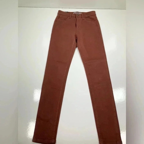 Joes Jeans High rise Skinny NWT Saddleback Coated Burnt Orange Pants Size 24 - Picture 4 of 12